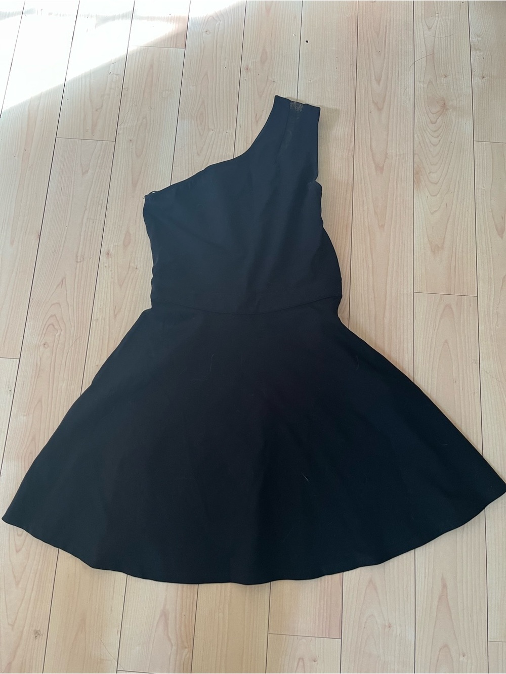 Forever 21 One-Shoulder Black Fit & Flare Dress